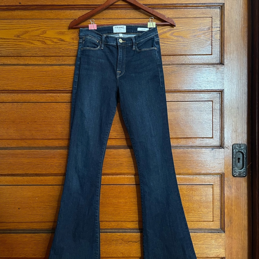 Frame Denim Le High Flare sz 28 Dark